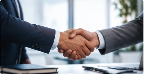 Business partners shaking hands